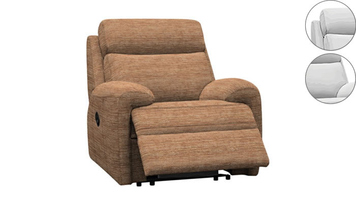 G Plan Hardy Electric Recliner Headrest Lumbar Support Victoria Ginger